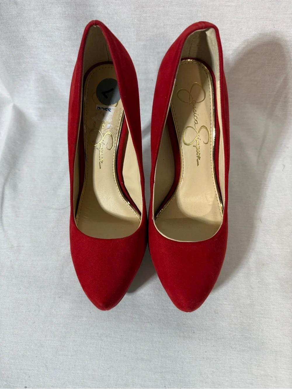 Jessica Simpson Red Suede Platform Stiletto Pump size 7